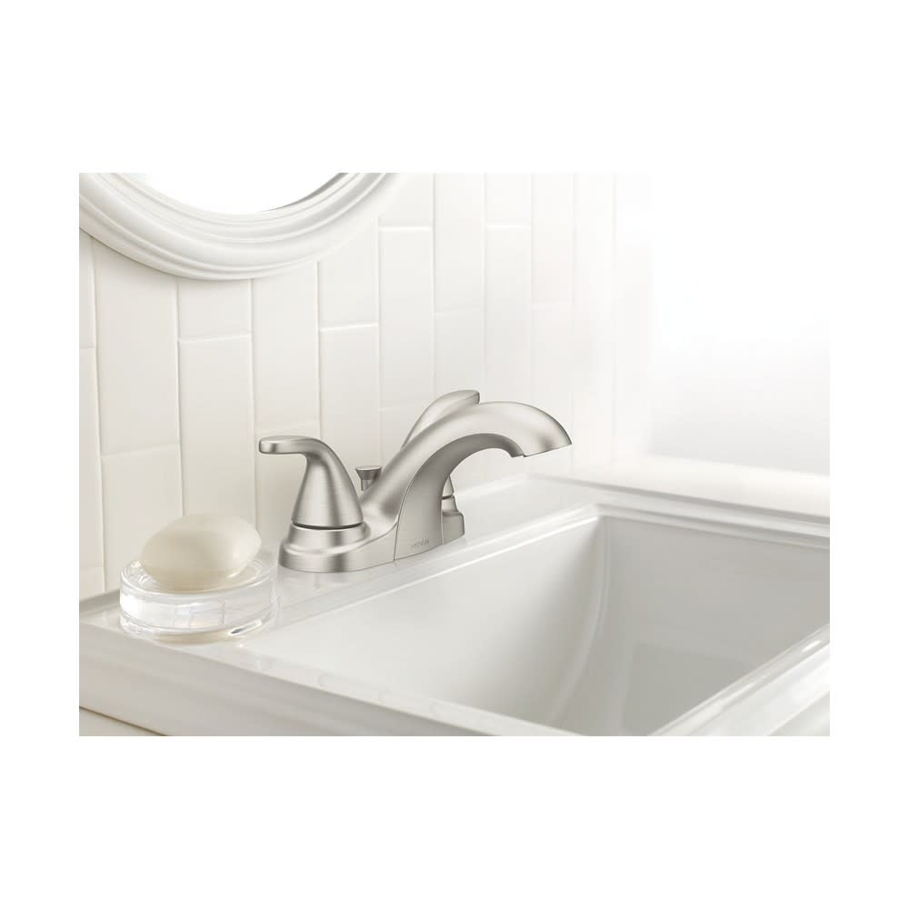 Moen Adler Bathroom Faucet 4″ Brushed Nickel Two Handle - Flockneti