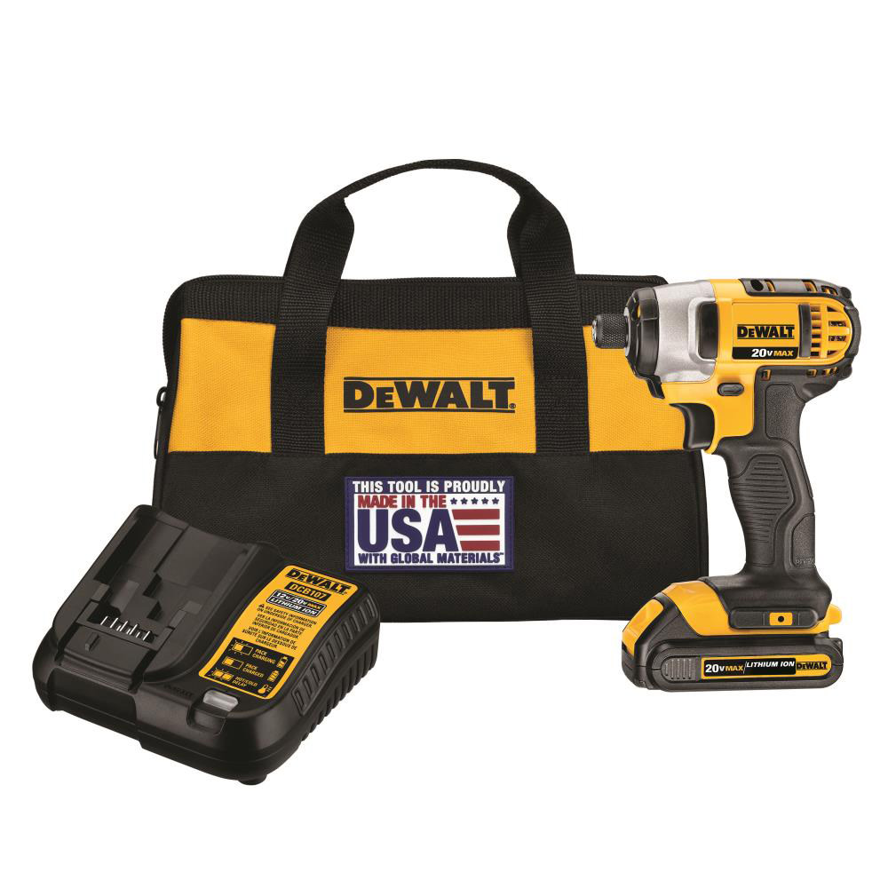 DEWALT 20 V MAX 1/4 In. Impact Driver Kit - Flockneti