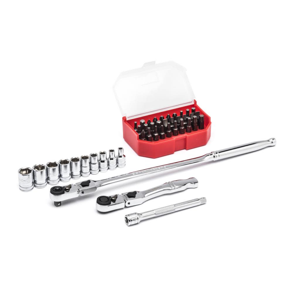 GEARWRENCH 45 PC 1/4″ Drive 6 Point Standard Metric Slim Head Mechanics Tool Set - Flockneti