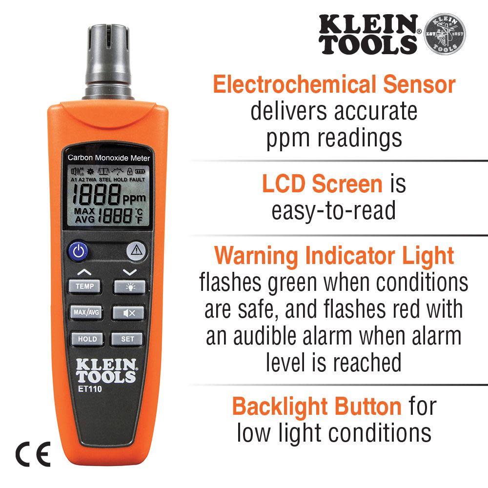 Klein Tools Carbon Monoxide Meter - Flockneti