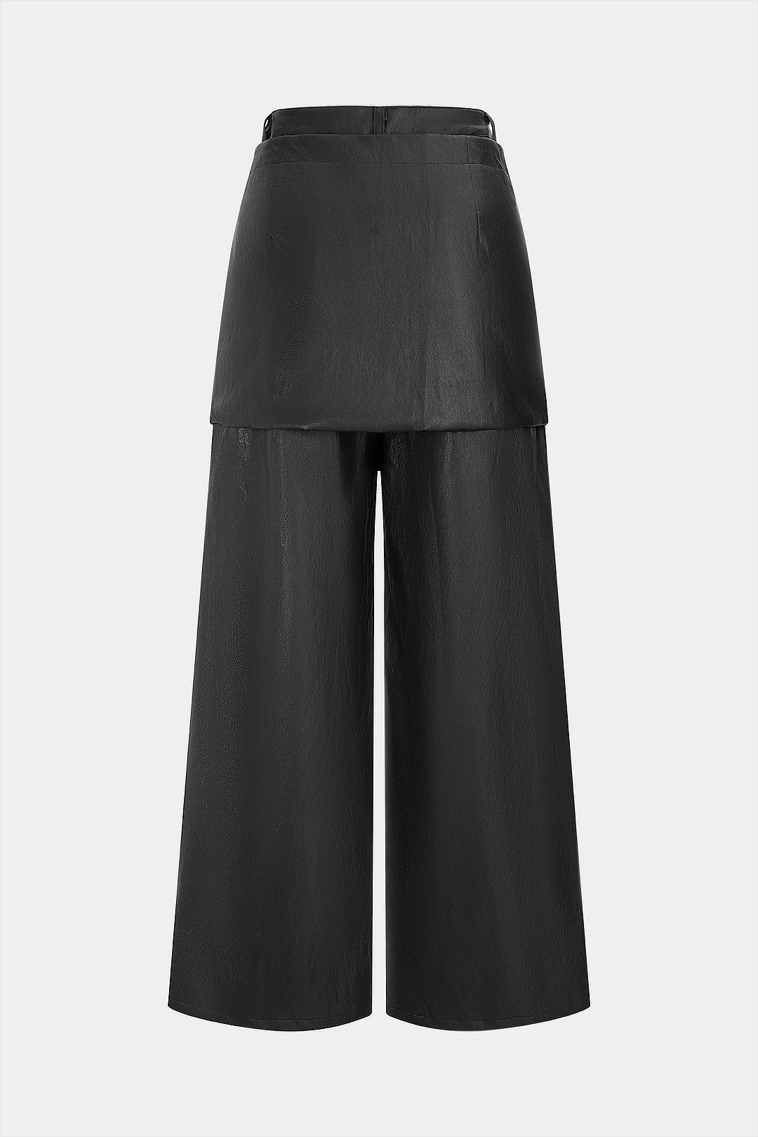 Faux Leather Asymmetrical Wide Leg Pants - Flockneti