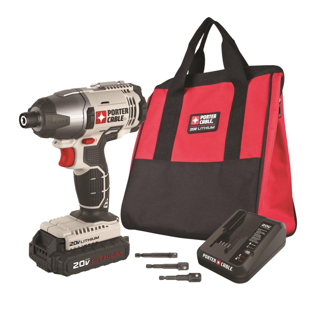 Porter Cable 20V MAX 1/4″ Hex Head Impact Driver with Socket Adapters Kit - Flockneti