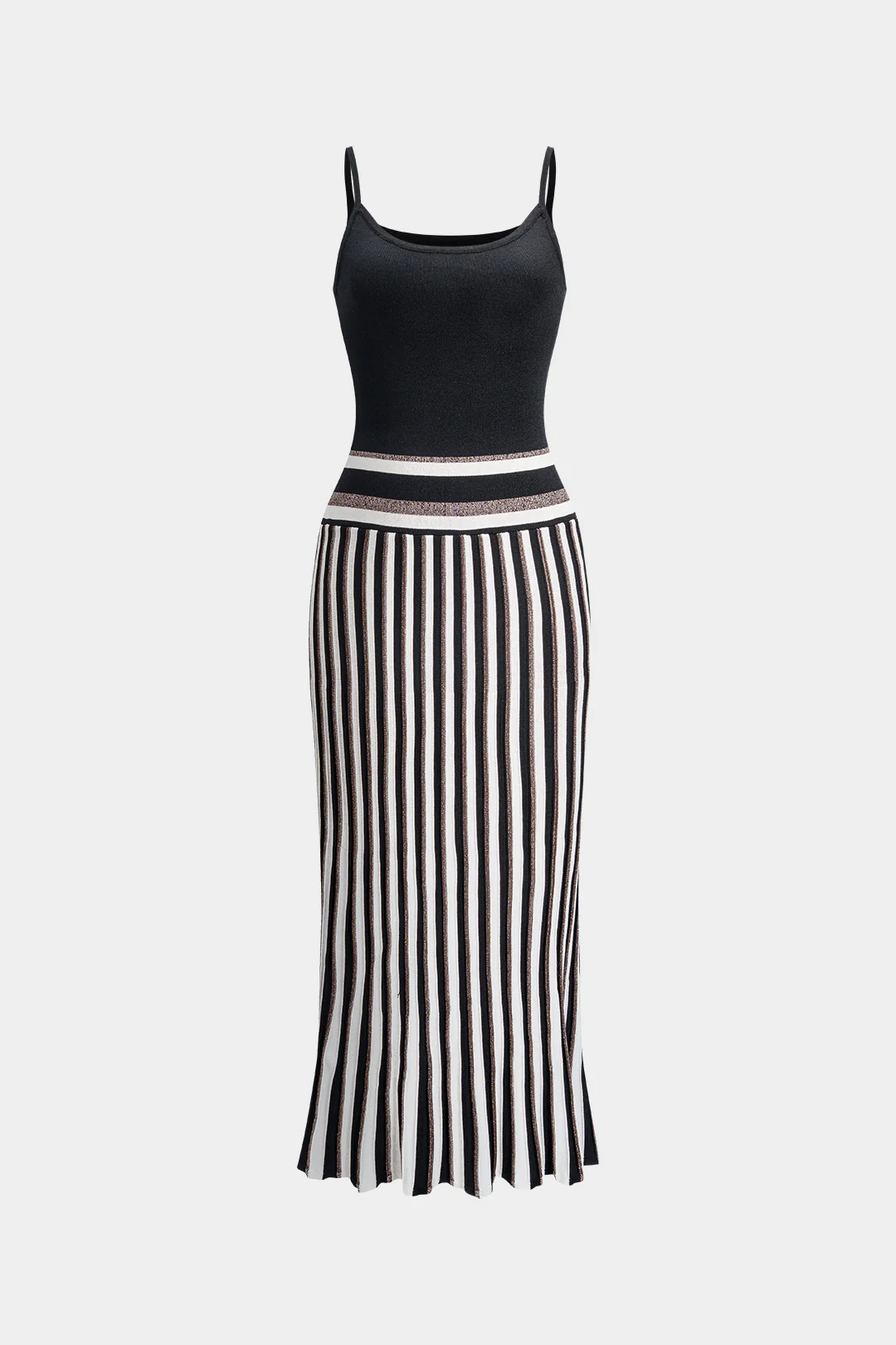 Knit Contrast Slip Sleeveless Dress - Flockneti