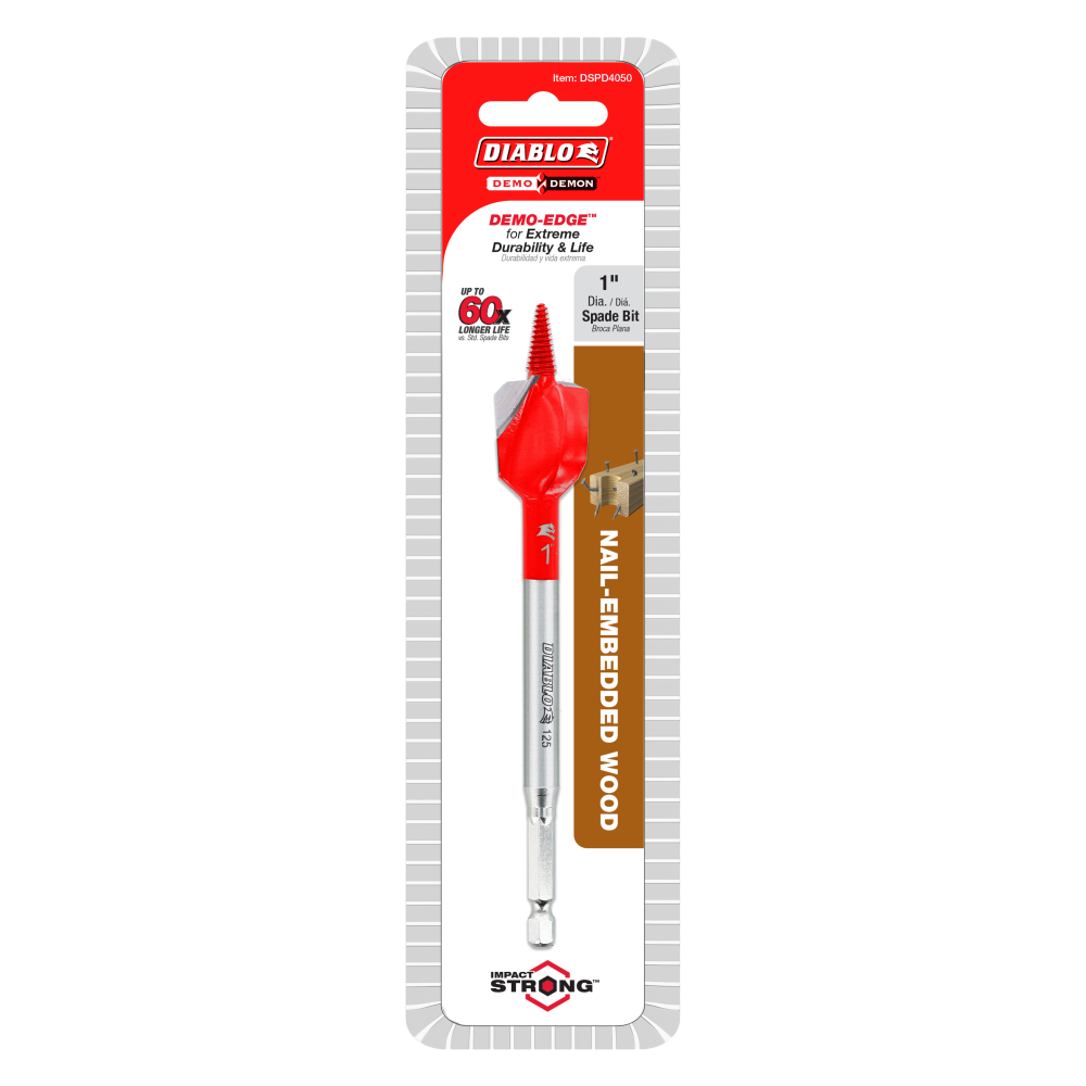 Diablo Tools 1″ x 6″ Demo Demon Spade Bit for Nail Embedded Wood - Flockneti