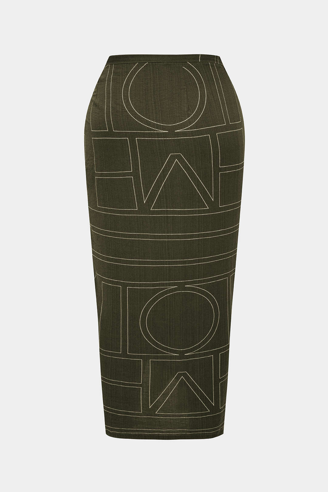 Plus Size Geometric Print Knotted High Waist Skirt - Flockneti