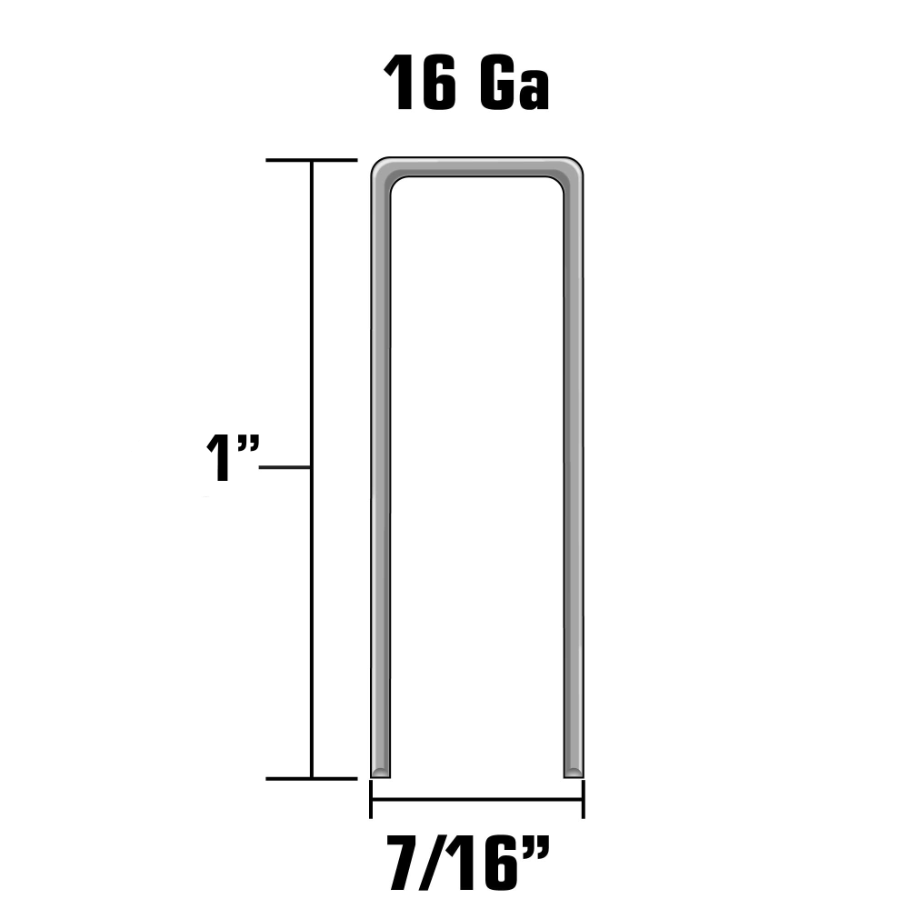 Metabo HPT Standard Crown Staples 7/16″ x 1″ 16 Gauge Galvanized - Flockneti