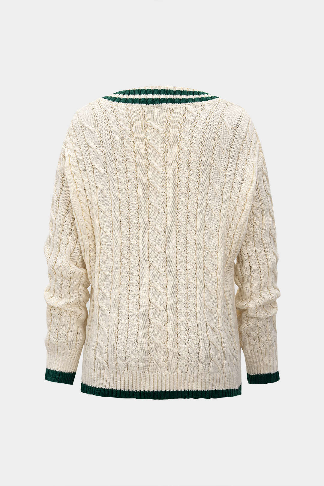 Knit V-Neck Asymmetrical Long-Sleeve Top - Flockneti