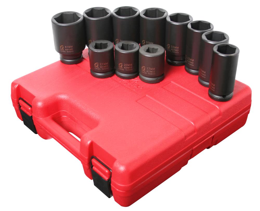 Sunex 3/4 In. Drive Metric Truck Service Impact Socket Set - Flockneti