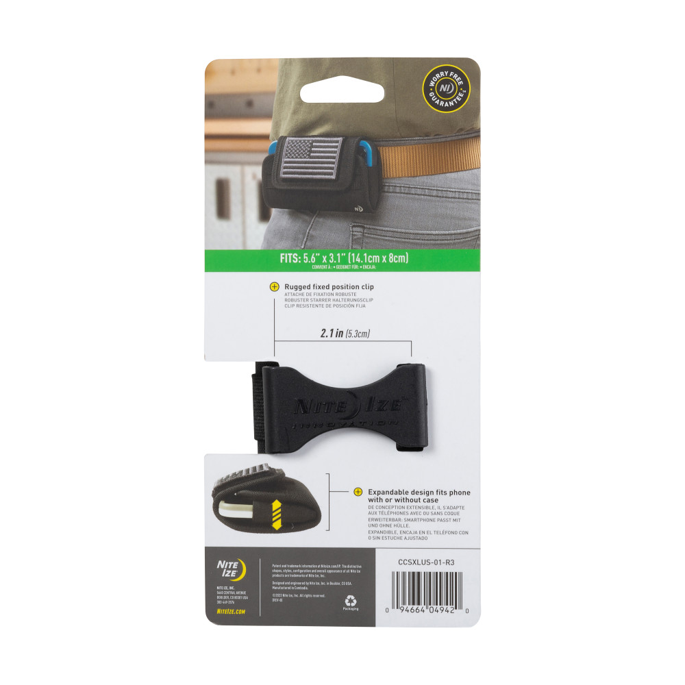 Nite Ize Clip Case Horizontal Universal Phone Holster XL USA Patch - Flockneti