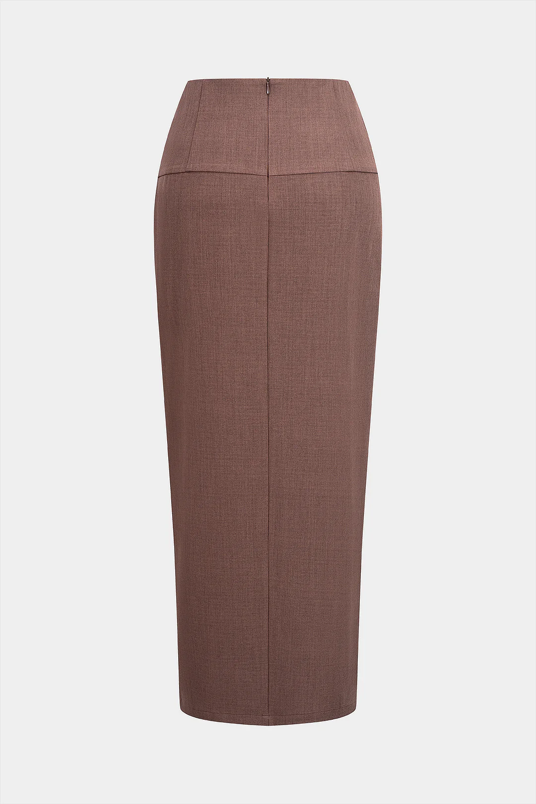 Solid Side Split High Waist Skirt - Flockneti