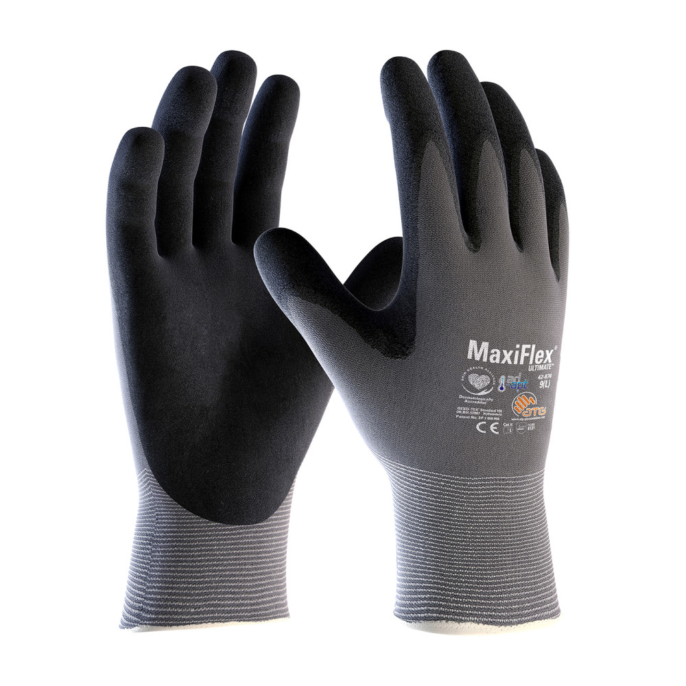 Protective Industrial Products Gloves Gray MaxiFlex Ultimate AD-APT Nylon/Elastane Medium - Flockneti
