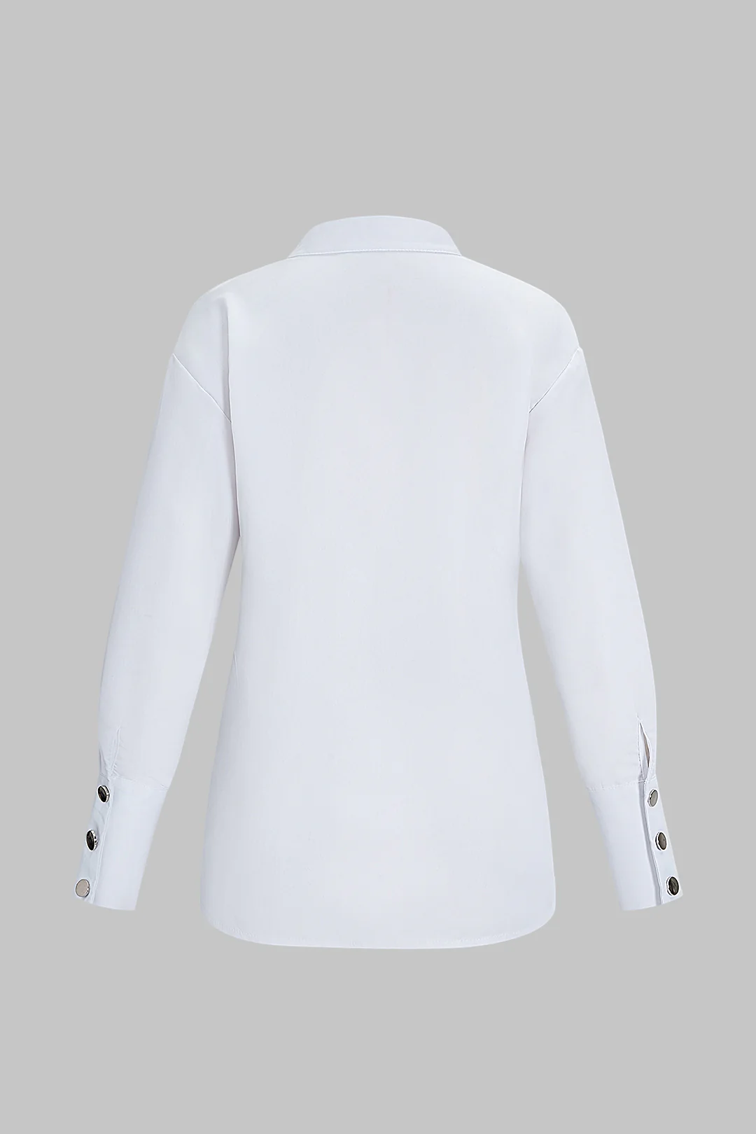 Solid Button Long Sleeve Shirt - Flockneti
