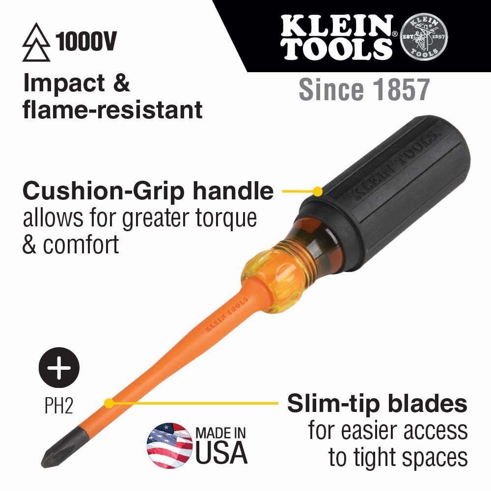 Klein Tools Slim-Tip Insulated Screwdriver #2 - Flockneti