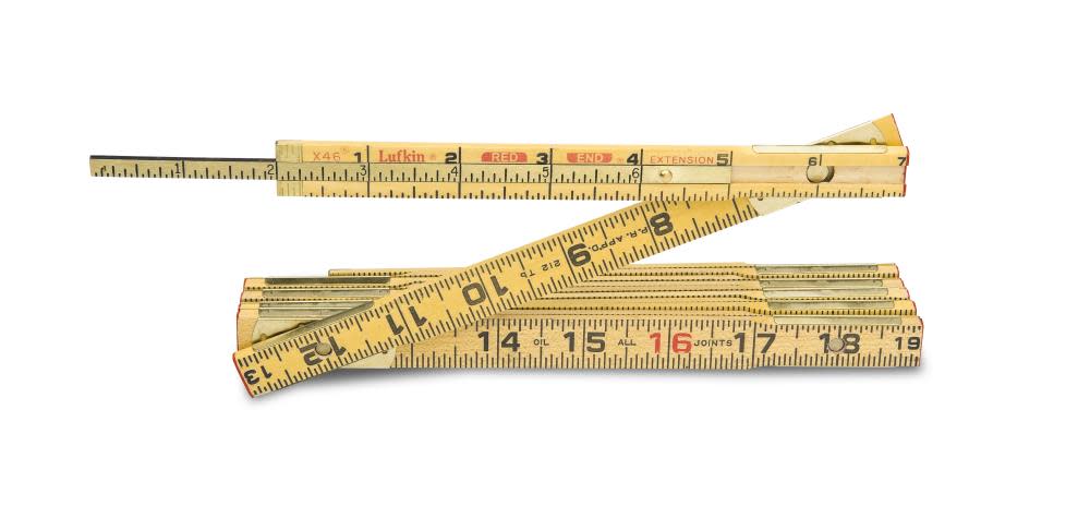 Crescent Lufkin Extension Folding Wood Rule Red End - Flockneti