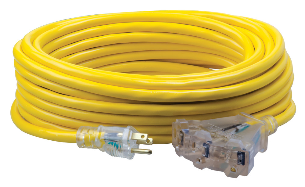 Southwire 3 Outlet Extension Cord Lighted End 12/3 SJTW 50′ - Flockneti