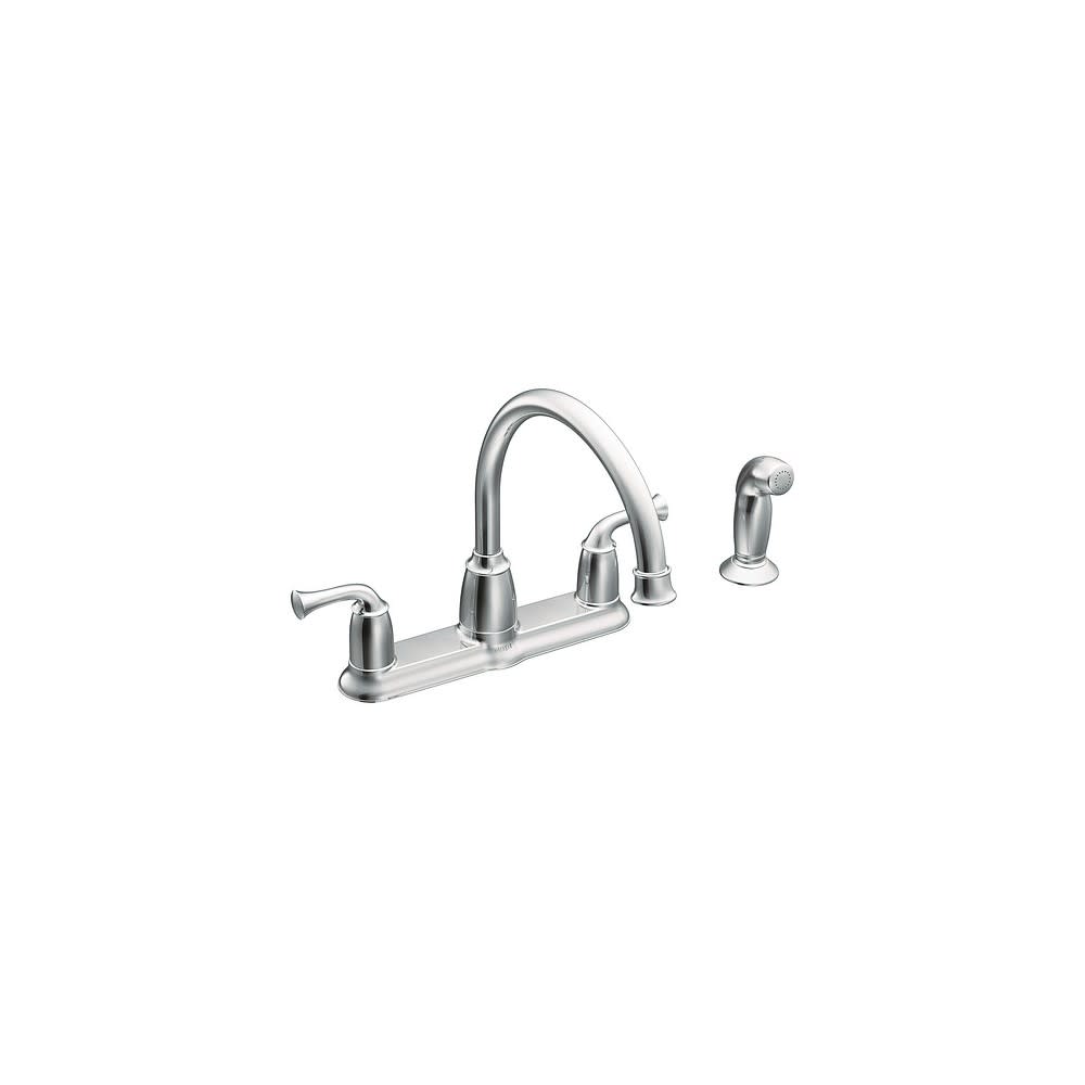 Moen Banbury Chrome 2 Handle High Arc Kitchen Faucet with Side Spray - Flockneti