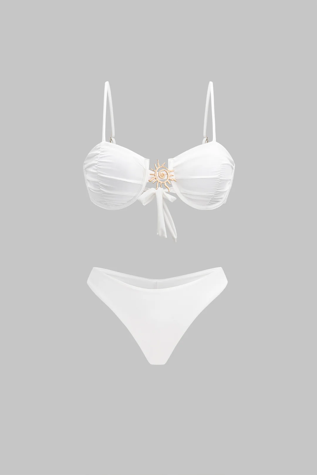 Metallic Tie Back Bikini Set - Flockneti