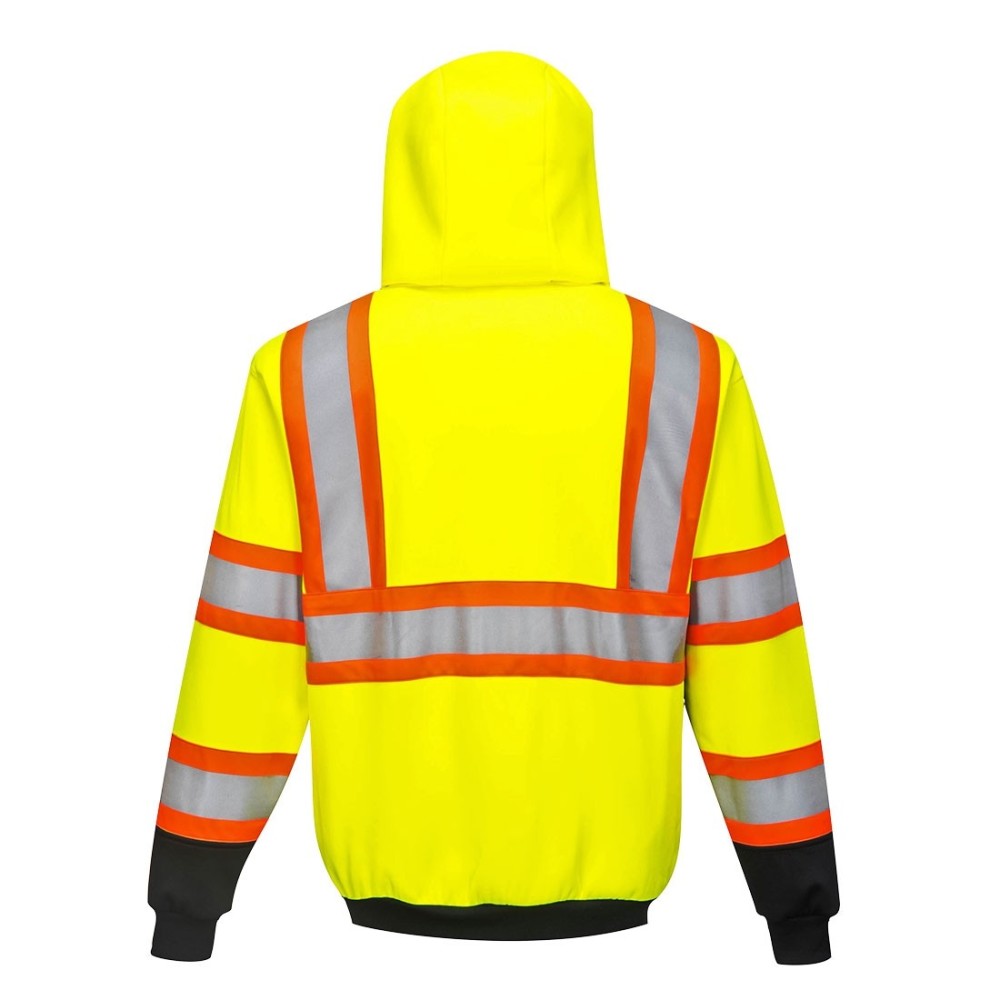 Portwest Yellow and Black Kansas Zipped Hoodie – 5XL - Flockneti