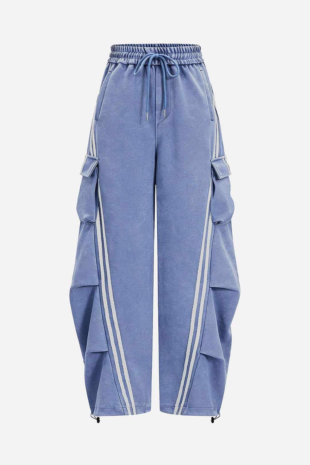 Stripes Letter Print Wide Leg Pants - Flockneti