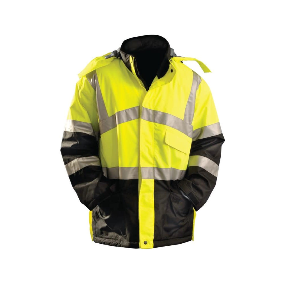 Occunomix Hi-Vis Yellow Premium Cold Weather Parka Jacket Small - Flockneti