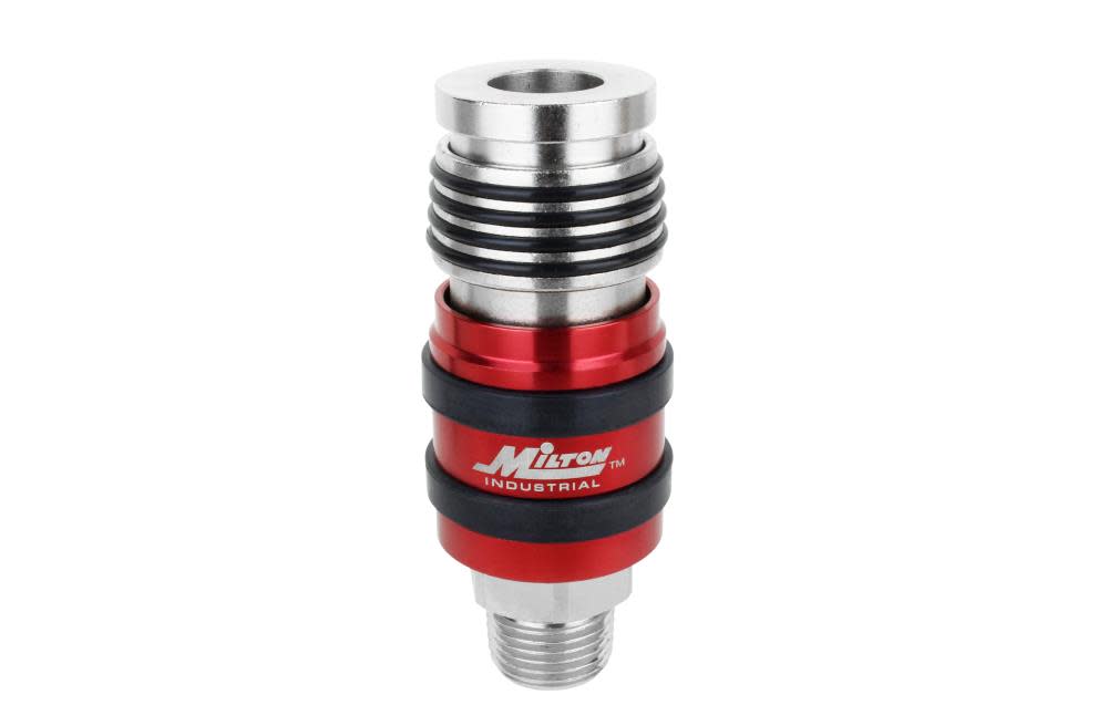 Milton 2 In ONE Universal Safety Exhaust Coupler  1/2″ MNPT x 1/2″ Body Flow - Flockneti