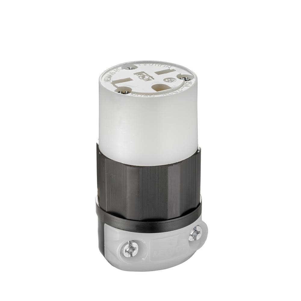 Leviton 15A 250V Black & White Straight Blade Connector - Flockneti