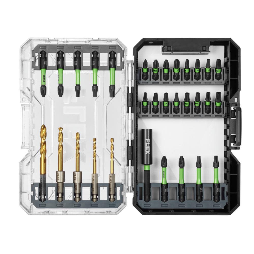FLEX 31 Pc. Impact Drill and Drive Bit Set - Flockneti