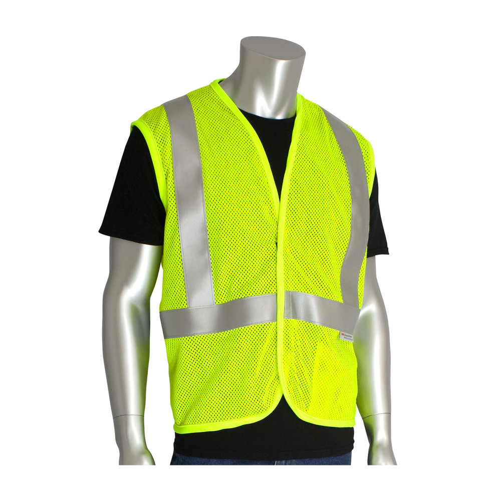 Protective Industrial Products ANSI Type R Class 2 AR/FR Mesh Vest Hi Vis Yellow XL - Flockneti