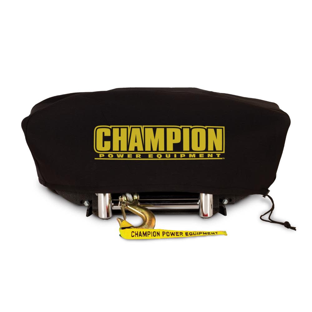 Champion Power Equipment Weather-Resistant Neoprene Storage Cover for Winches 8000-12000 lb. with Speed Mount Hitch Adapter - Flockneti
