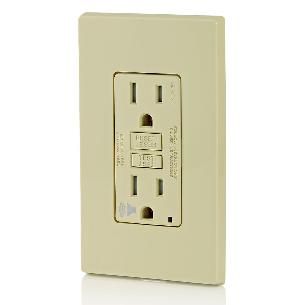 Leviton 15A 125V Ivory NEMA 5-15R Audible Outlet - Flockneti