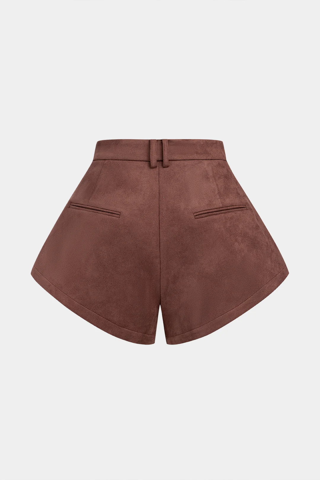 Suede Patchwork Zipper Fake Pocket Shorts - Flockneti