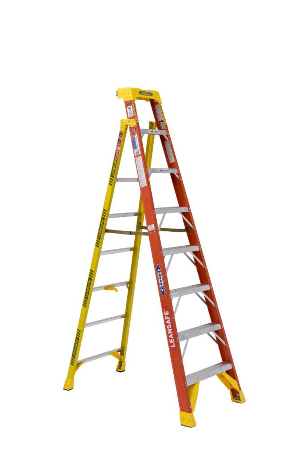 Werner 8Ft LEANSAFE Type IA Fiberglass Leaning Ladder - Flockneti