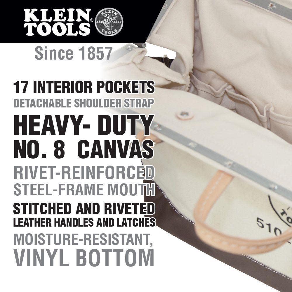 Klein Tools 24″ Deluxe Canvas Tool Bag - Flockneti