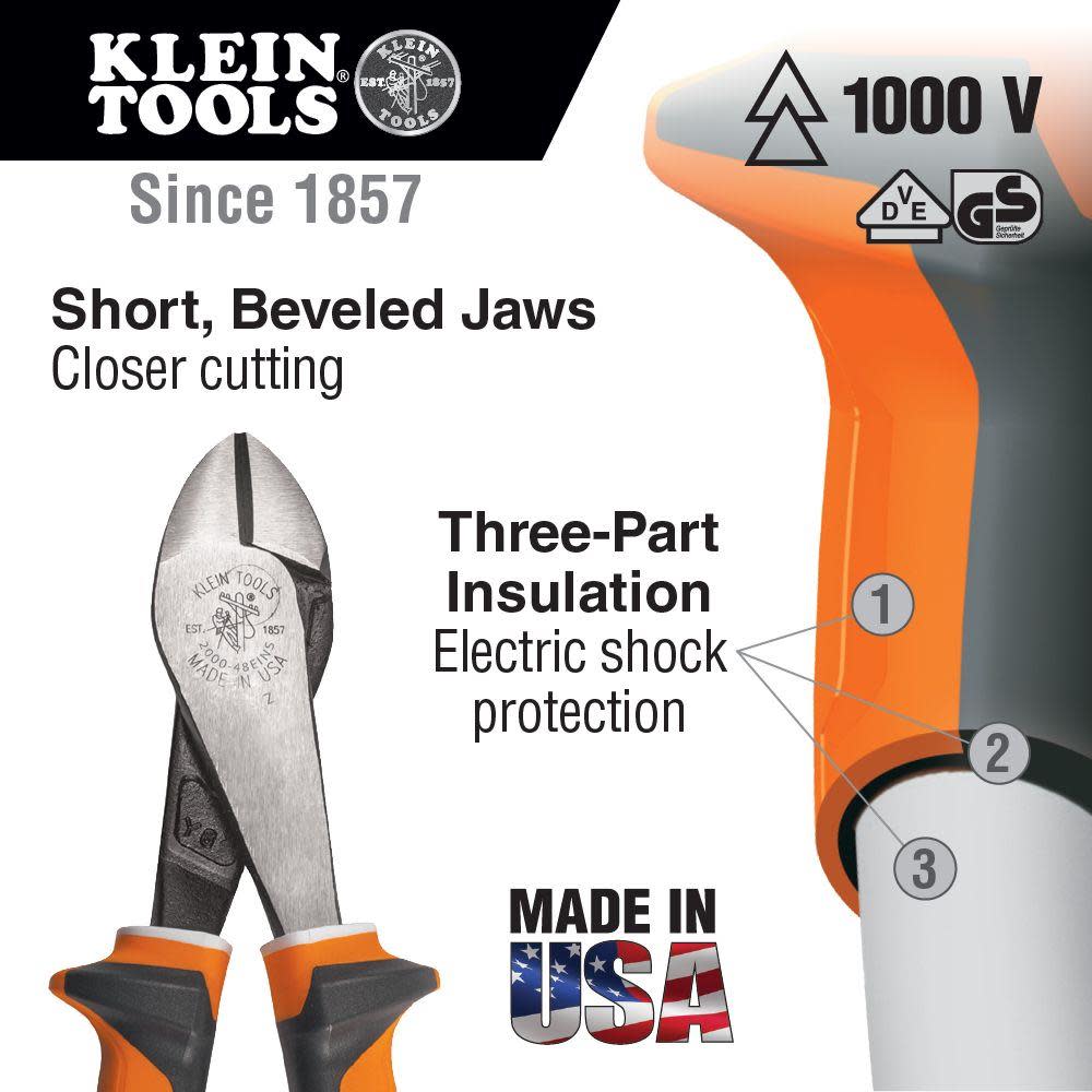 Klein Tools Diagonal Cutting Pliers Angled Head - Flockneti