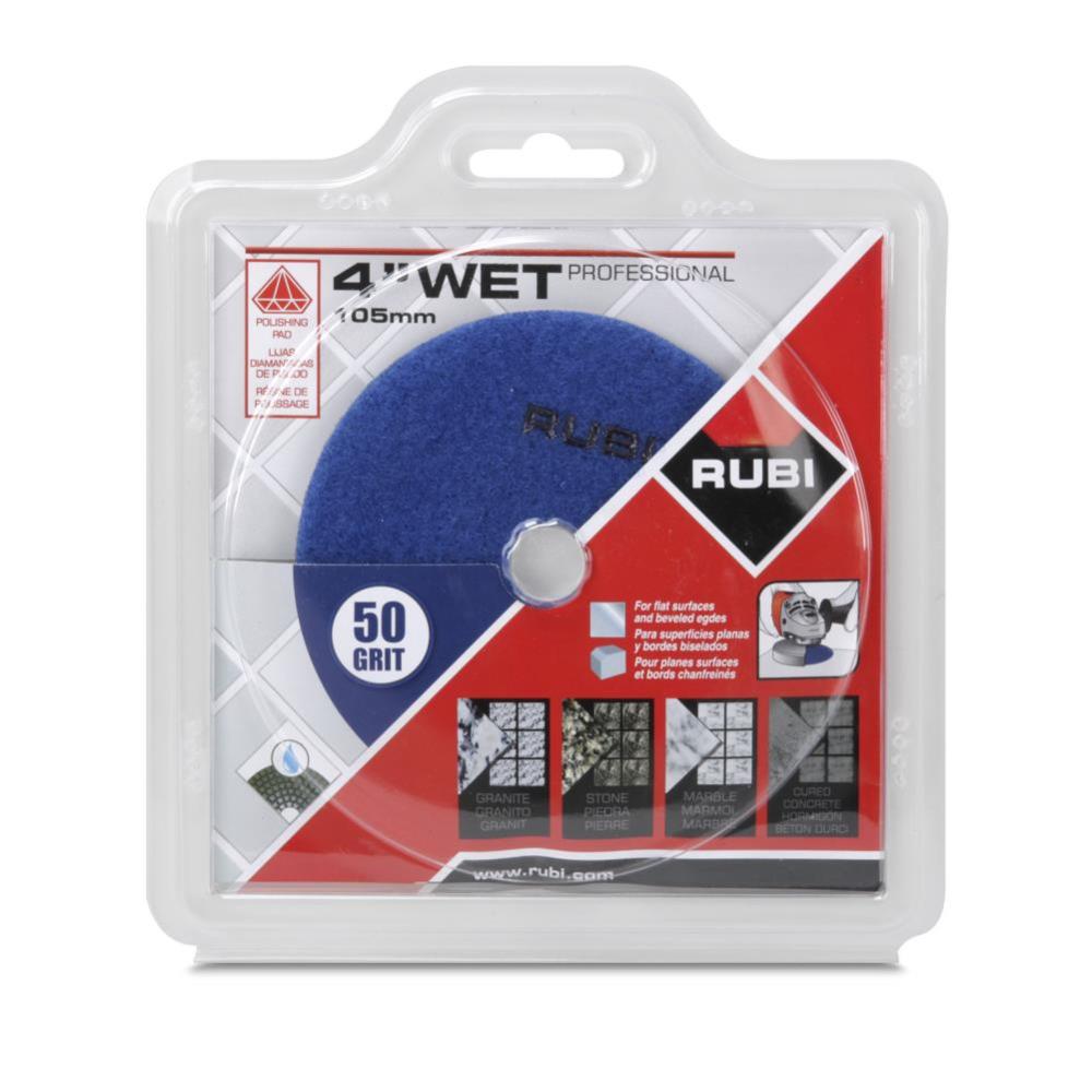Rubi Tools Resin Wet Polishing Pad 50 Grit 4 In. - Flockneti