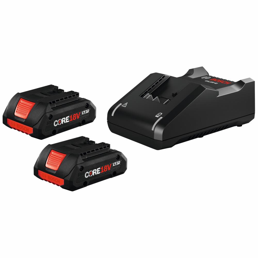 Bosch 18V CORE18V Starter Kit with (2) CORE18V 4.0 Ah Compact Batteries - Flockneti