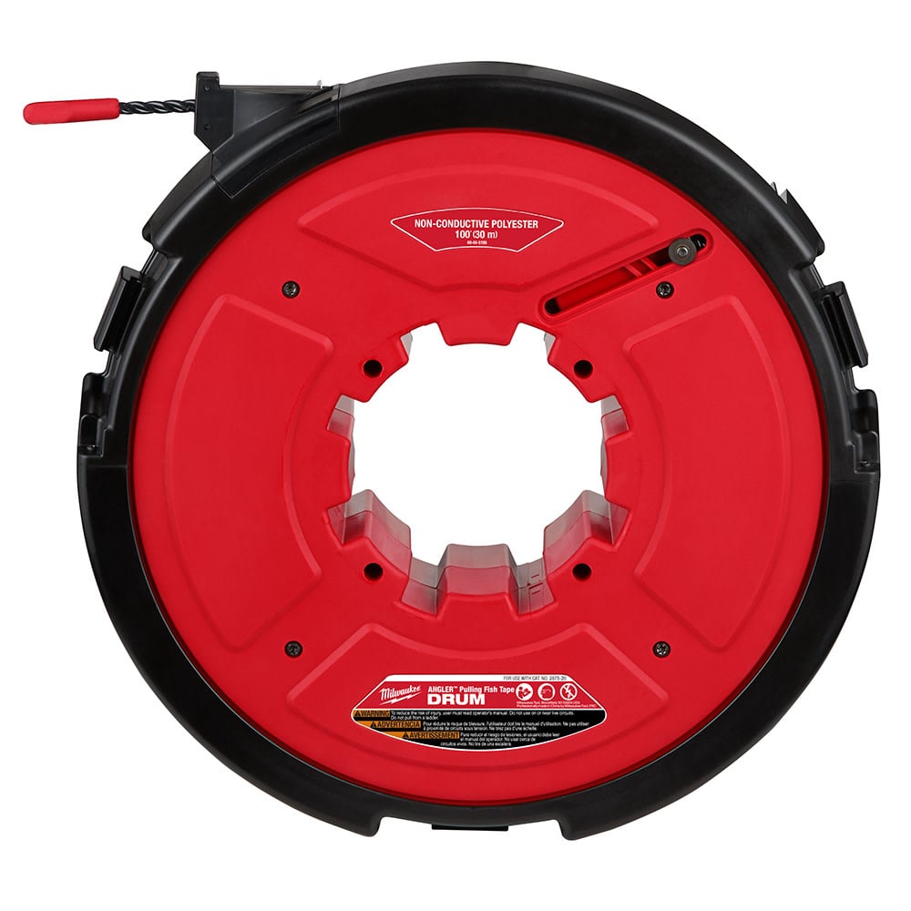 Milwaukee M18 FUEL Angler 100′ Non-Conductive Polyester Pulling Fish Tape Drum - Flockneti