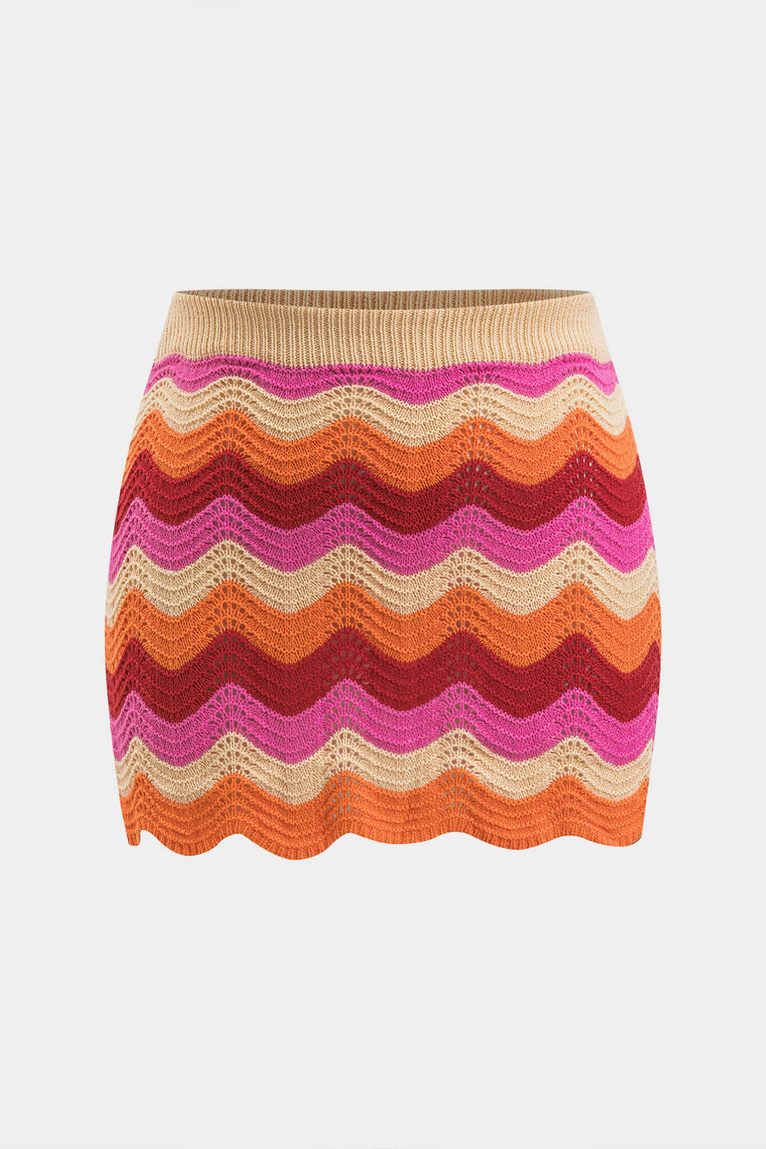 Plus Size Contrast Knit Cut Out Skirt - Flockneti