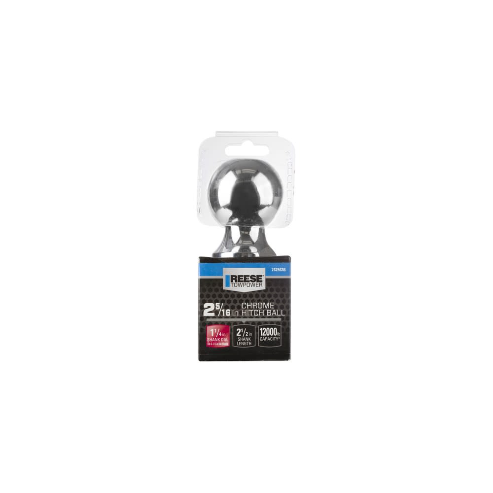 Reese 2 5/16″ 12000 lbs Chrome Plated Steel Trailer Hitch Ball - Flockneti