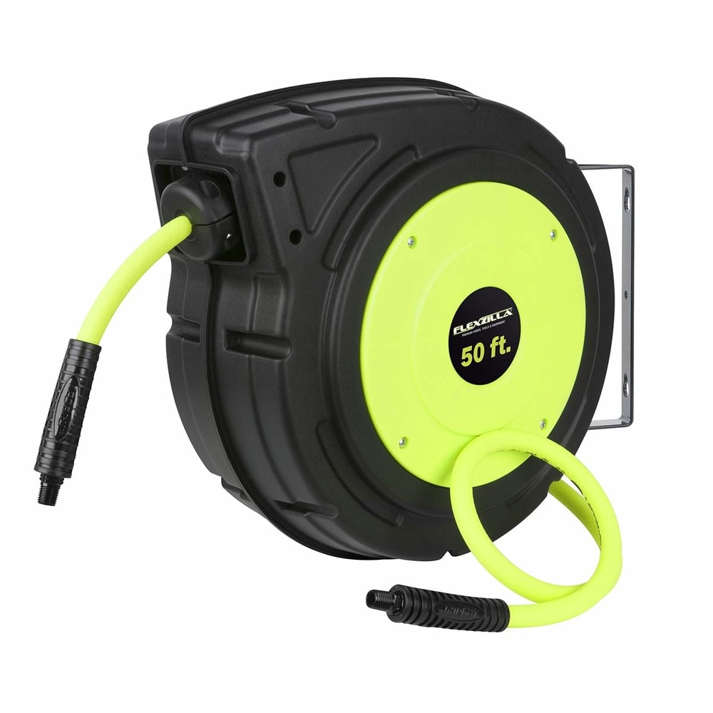Flexzilla Enclosed Plastic Air Hose Reel 3/8 x 50 - Flockneti