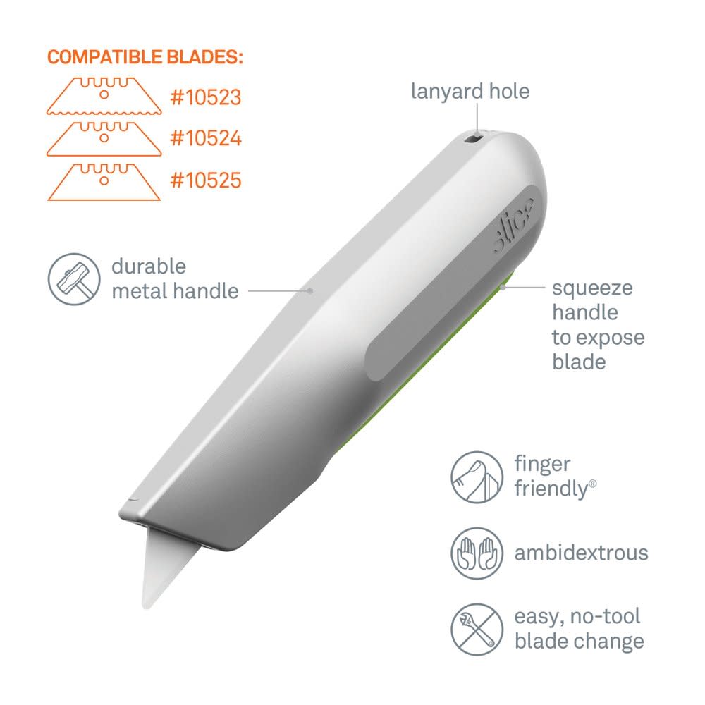 Slice Squeeze Knife Auto Retractable Metal Handle - Flockneti