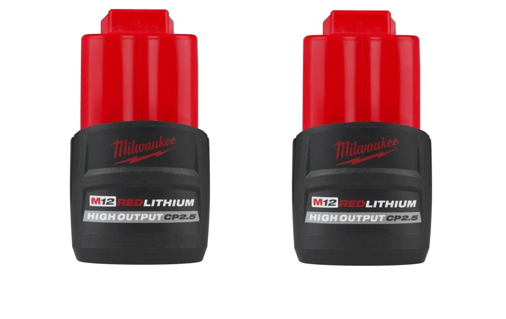 Milwaukee M12 REDLITHIUM HIGH OUTPUT CP2.5 Battery 2pk - Flockneti