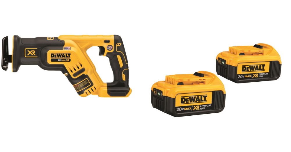 DEWALT 20V MAX Compact Reciprocating Saw & Premium XR Battery 2pk Bundle - Flockneti