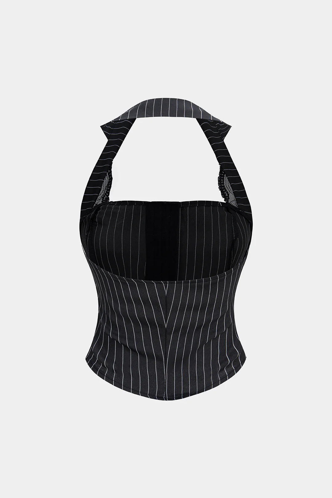 Stripes Print Halter Neck Backless Cami Top - Flockneti