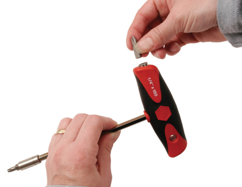 Wiha T Handle Dual Drive Bit Holder - Flockneti