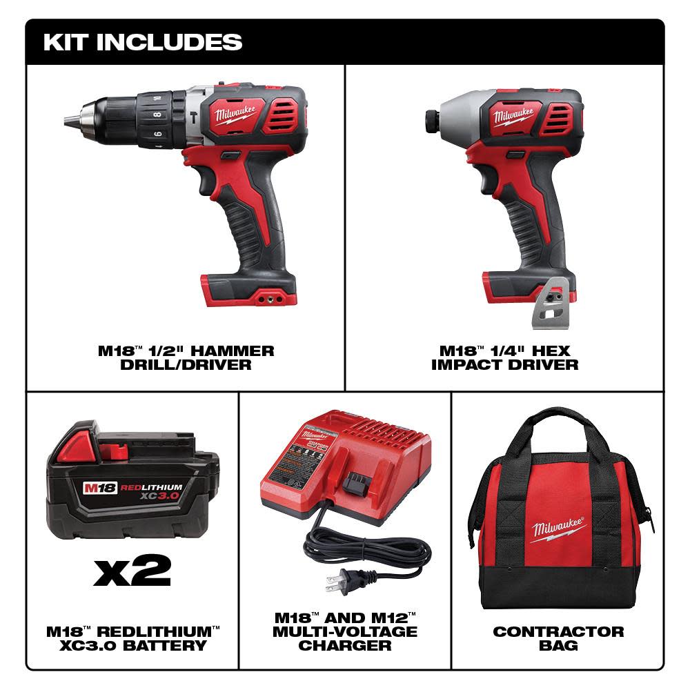 Milwaukee M18 Cordless Lithium-Ion 2-Tool Combo Kit - Flockneti