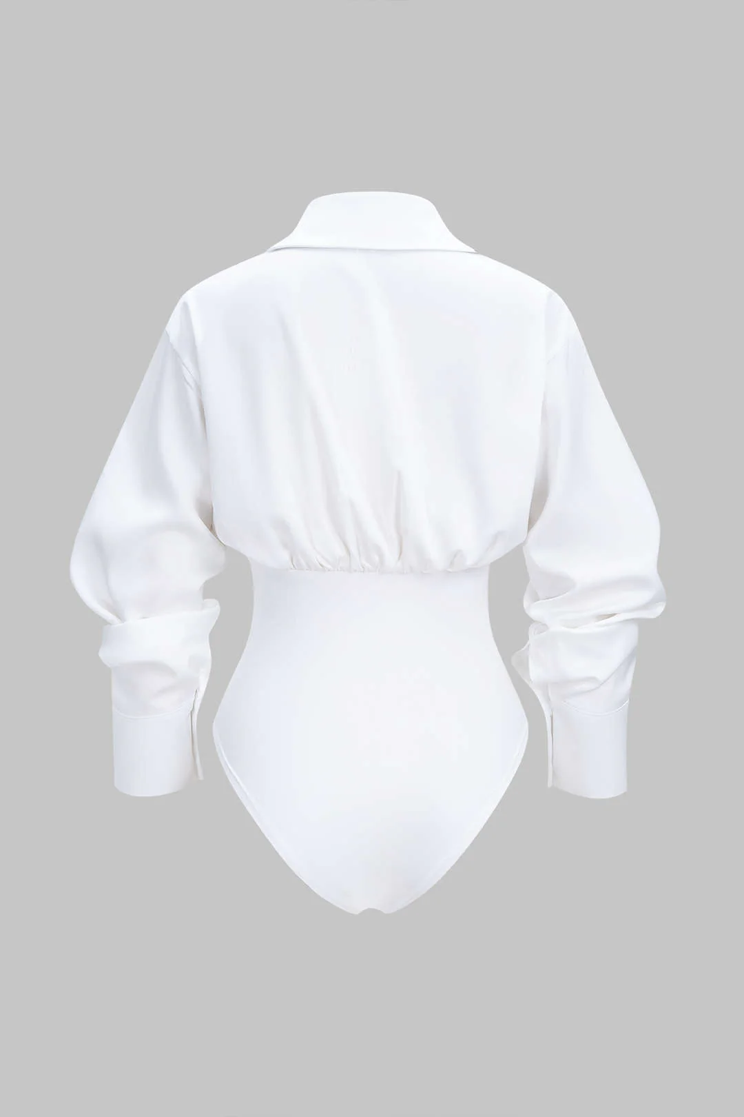 Solid Patchwork Long Sleeve Bodysuit - Flockneti