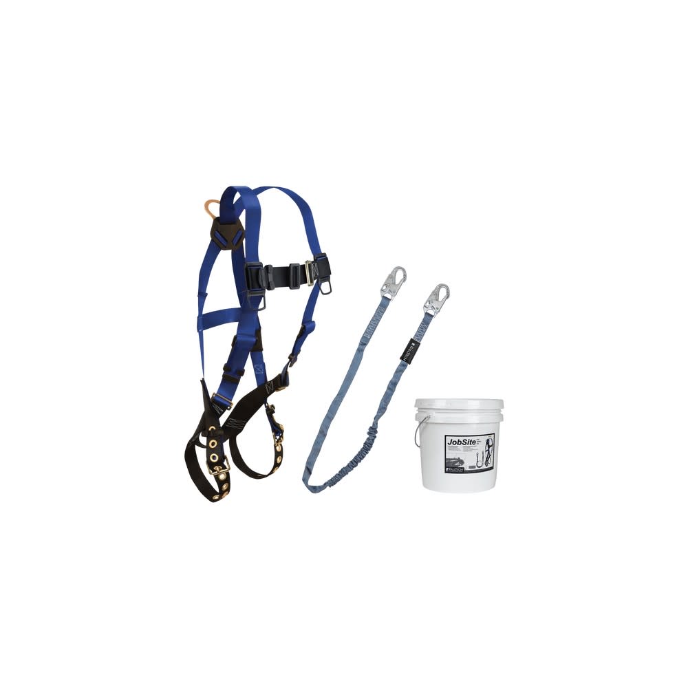 Falltech 2 Gallon 2-Piece Harness & Lanyard Mini Bucket User Kit - Flockneti