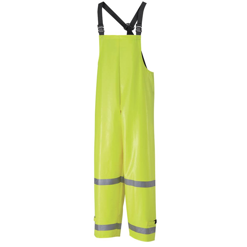VF Imagewear Large PVC / Kevlar / NOMEX Hi-Visibility Yellow ArcResist Rainwear Overall - Flockneti