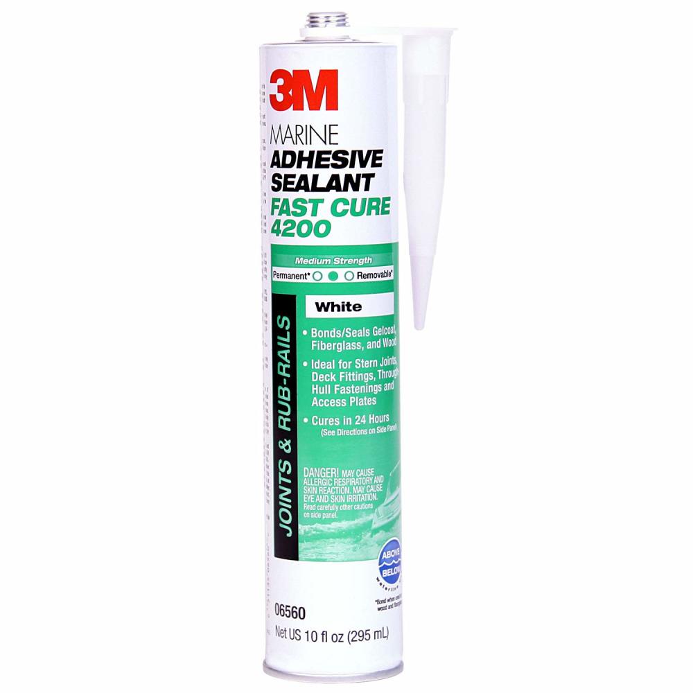 3M 10oz White Fast Cure 4200FC Series Marine Adhesive Sealant - Flockneti